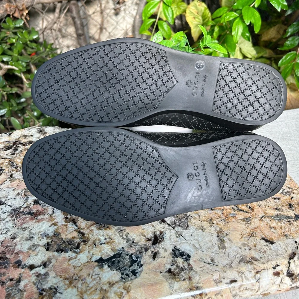 GUCCI Men's New Gucci Black Rubber Overshoe/Shoe Cover w/Diamante Pattern 11